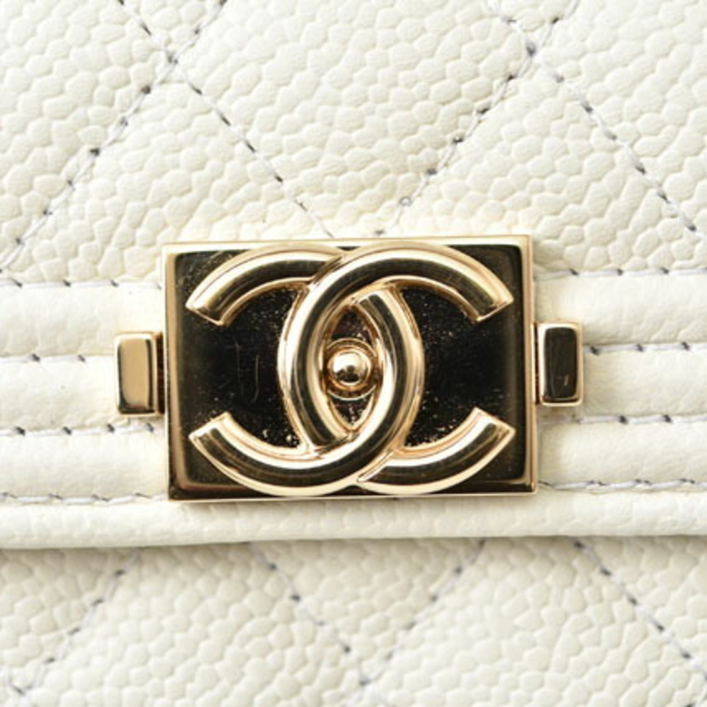 CHANEL Authentic White Caviar Leather Wallet - Picture 4 of 11
